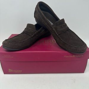 Munro Ramie Brown Suede Leather Penny Loafer Womens Sz 8.5M Slip On Comfort